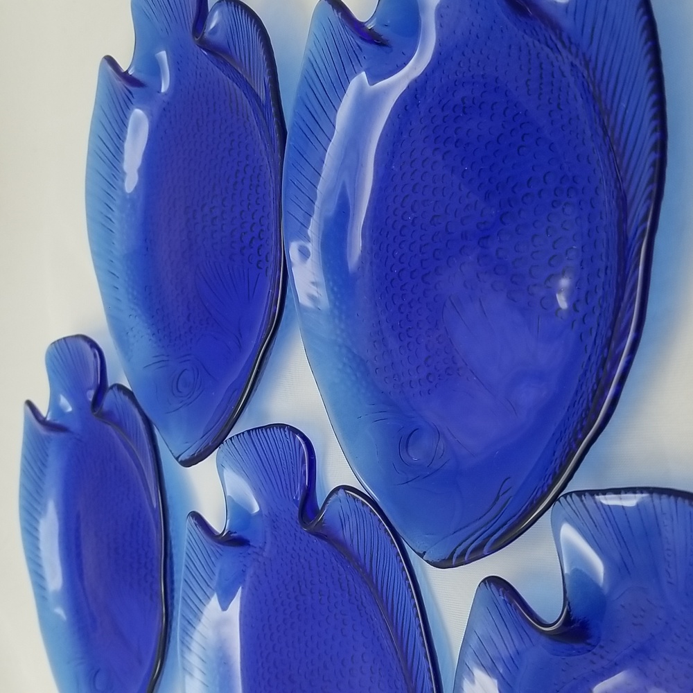 Arcoroc France Poisson Saphir Fish Plates - Picture 11 of 13